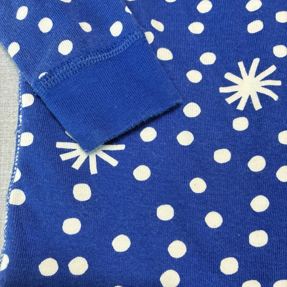 Hanna Andersson Organic Cotton Blue Snowflake  Fitted Pajamas 120 6-7 Holiday